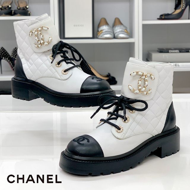 売り切れ必至！ 5855 - CHANEL 未使用 ショートブーツ マトラッセ ココ