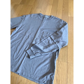 ユニクロ(UNIQLO)の美品❤️ユニクロU ヘンリーネック　胸ポケット　ロンT メンズXL  グレージュ(Tシャツ/カットソー(七分/長袖))