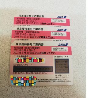 エーエヌエー(ゼンニッポンクウユ)(ANA(全日本空輸))のANA株式優待券　３枚セット(その他)