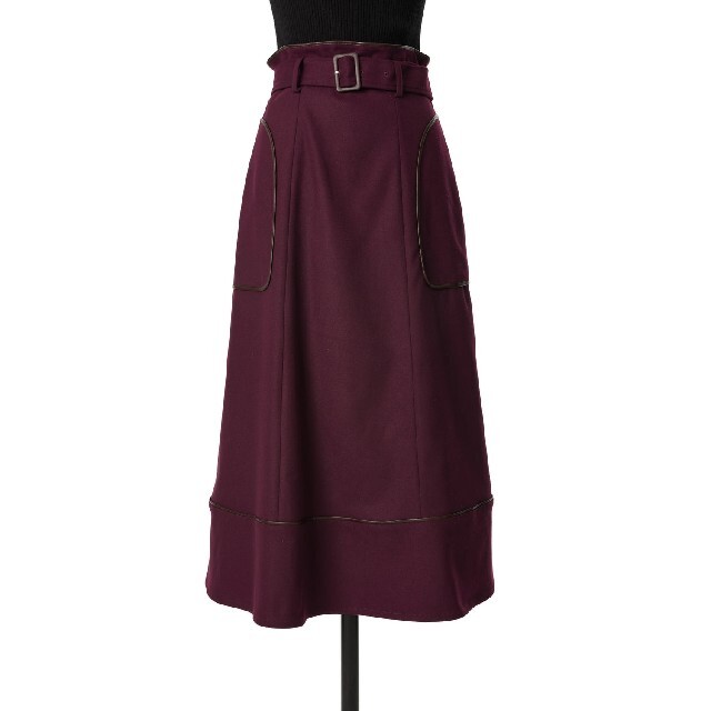 【新品タグ付き】　Belted Trimmed Midi Skirt