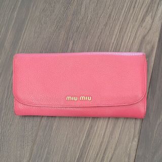 ミュウミュウ(miumiu)の本物   MIUMIU 長財布 ピンク(財布)