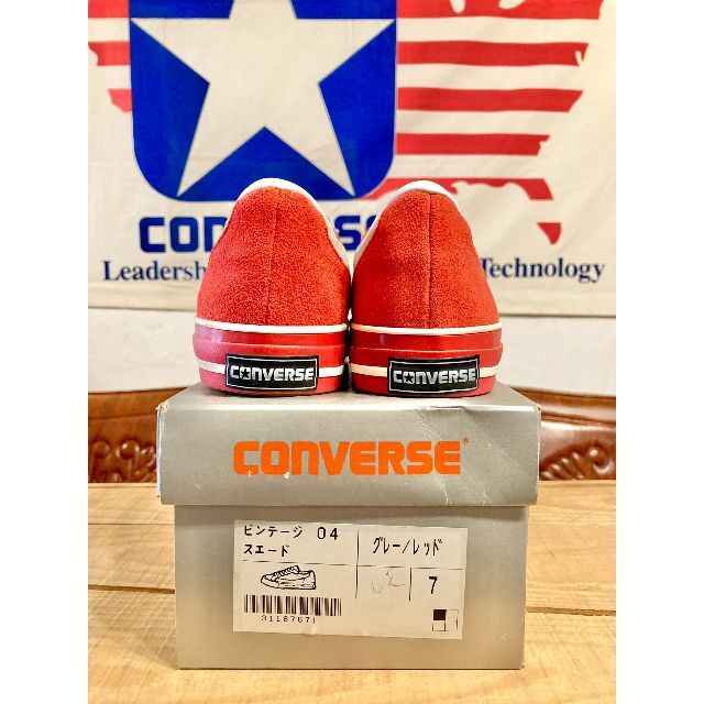 CONVERSE(コンバース)の★希少レア!コンバース コーチ スエード グレー 赤 銀箱 ビンテージ 198★ メンズの靴/シューズ(スニーカー)の商品写真