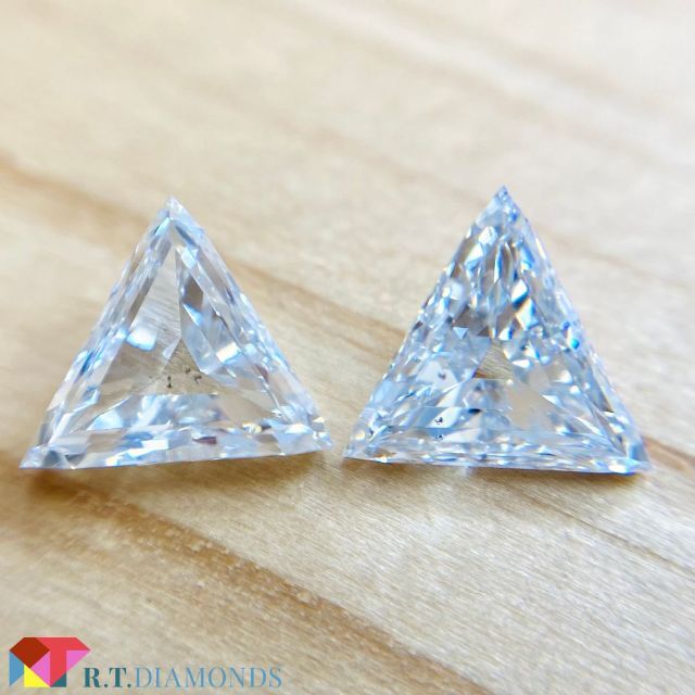 楽天最安値に挑戦】 トリリアントカット!セット石! 0.640ct/0.721ct