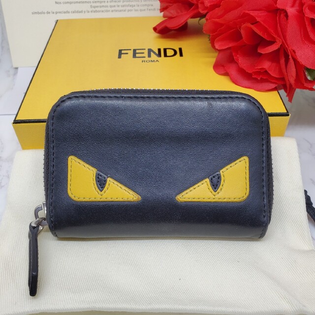 美品】 FENDI フェンディ モンスター バグズアイ コインケース 小銭