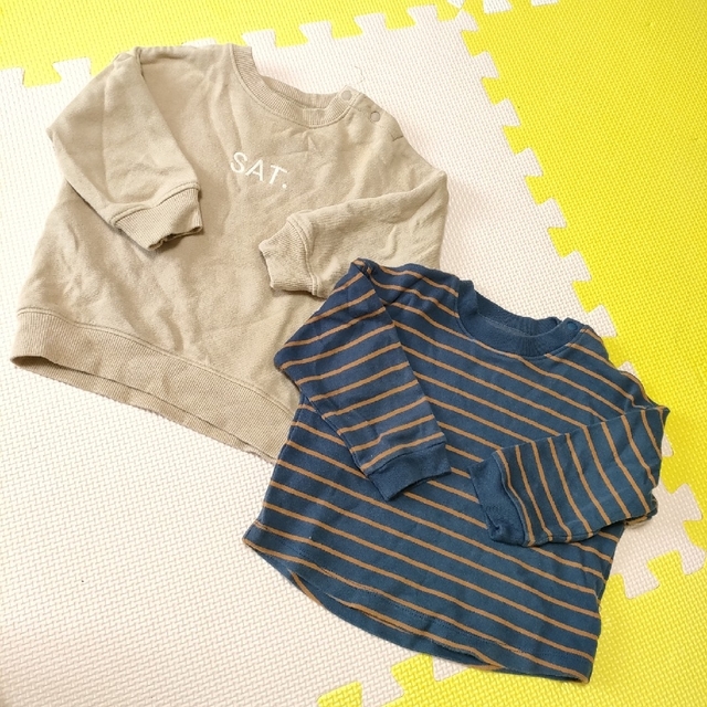 UNIQLO(ユニクロ)のユニクロ ❣ スウェット 80 テータテート セット スウェット 肩ボタン 長袖 キッズ/ベビー/マタニティのベビー服(~85cm)(トレーナー)の商品写真