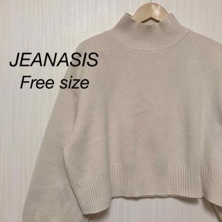 JEANASIS♡ クロップド丈ニット　ハイネック　ショートニット　アイボリー(ニット/セーター)