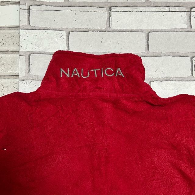 NAUTICA(ノーティカ)の激レア NAUTICA フリース プルオーバー ハーフジップ ロゴ刺繍 レッドL メンズのトップス(その他)の商品写真