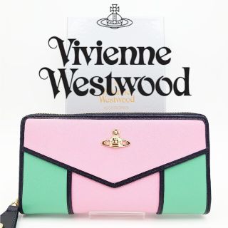 ヴィヴィアンウエストウッド(Vivienne Westwood)の【新品】ヴィヴィアン・ウエストウッド 長財布 ピンク/グリーン(財布)