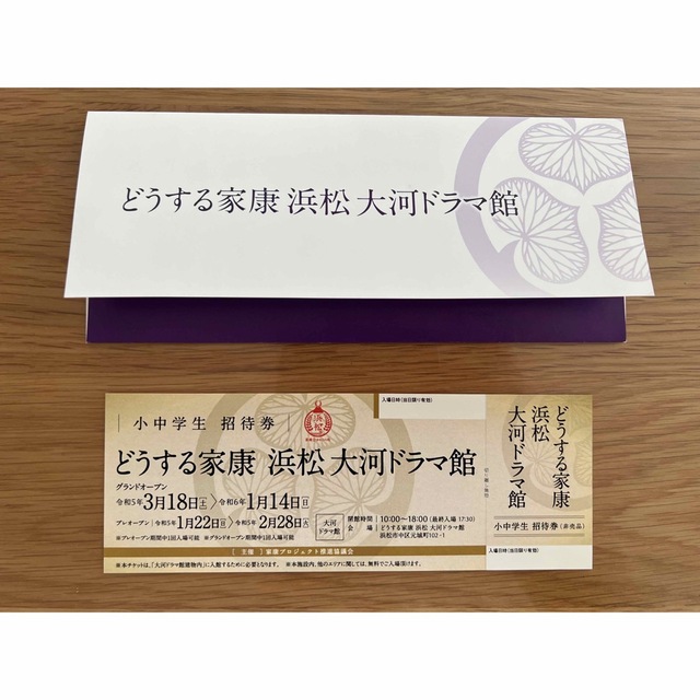 どうする家康 浜松 大河ドラマ館【小中学生招待券】チケット proconenergie.com