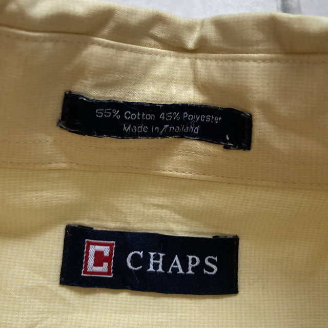 CHAPS(チャップス)の古着 CHAPS チャップス 長袖BDシャツ カラーシャツ イエロー メンズL メンズのトップス(シャツ)の商品写真