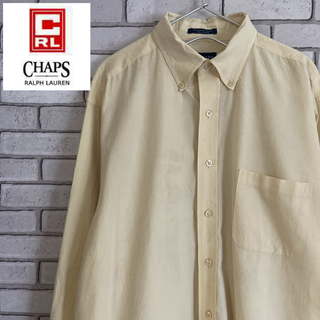 チャップス(CHAPS)の古着 CHAPS チャップス 長袖BDシャツ カラーシャツ イエロー メンズL(シャツ)