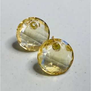 k18 シトリン×グリーントルマリン ピアス