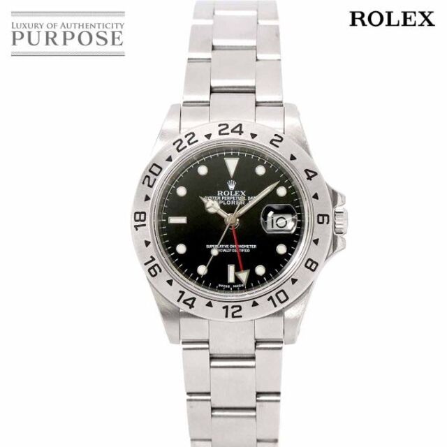 ROLEX - ロレックス ROLEX エクスプローラー2 16570 P番 メンズ 腕時計 デイト GMT ブラック 文字盤 オートマ 自動巻き Explorer II VLP 90182830