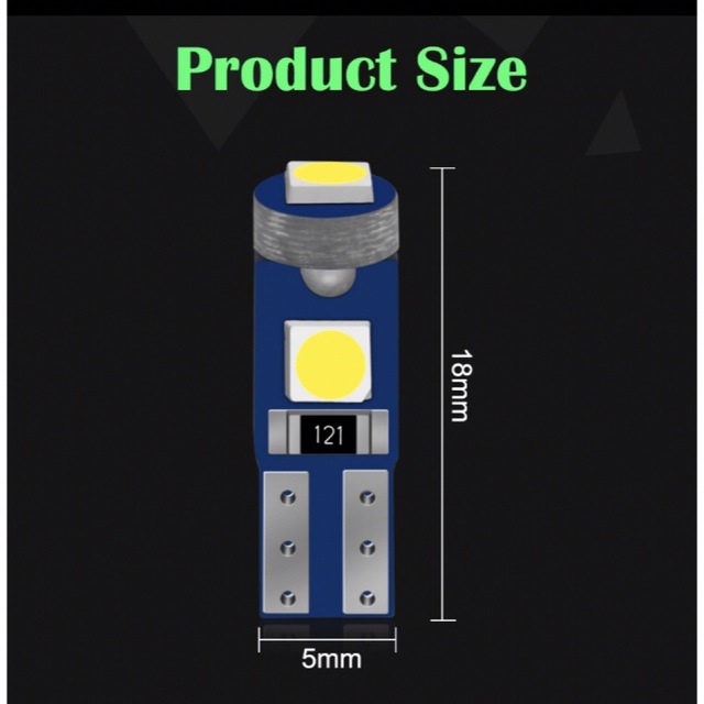 LED T5 3030SMD 3連 ホワイト2個 自動車/バイクの自動車(タイヤ・ホイールセット)の商品写真