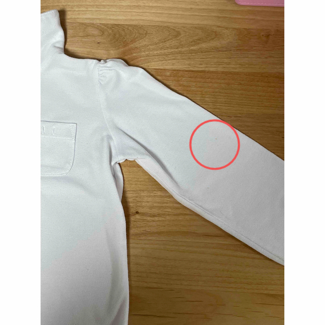 MUJI (無印良品)(ムジルシリョウヒン)の白ポロシャツ100 半袖と長袖 キッズ/ベビー/マタニティのキッズ服女の子用(90cm~)(Tシャツ/カットソー)の商品写真