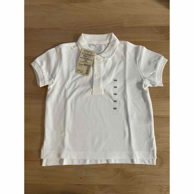 MUJI (無印良品)(ムジルシリョウヒン)の白ポロシャツ100 半袖と長袖 キッズ/ベビー/マタニティのキッズ服女の子用(90cm~)(Tシャツ/カットソー)の商品写真