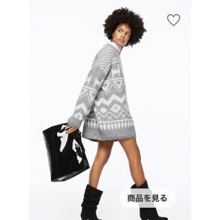 エイチアンドエム(H&M)のH&Mジャカードニットロングセーター(ニット/セーター)