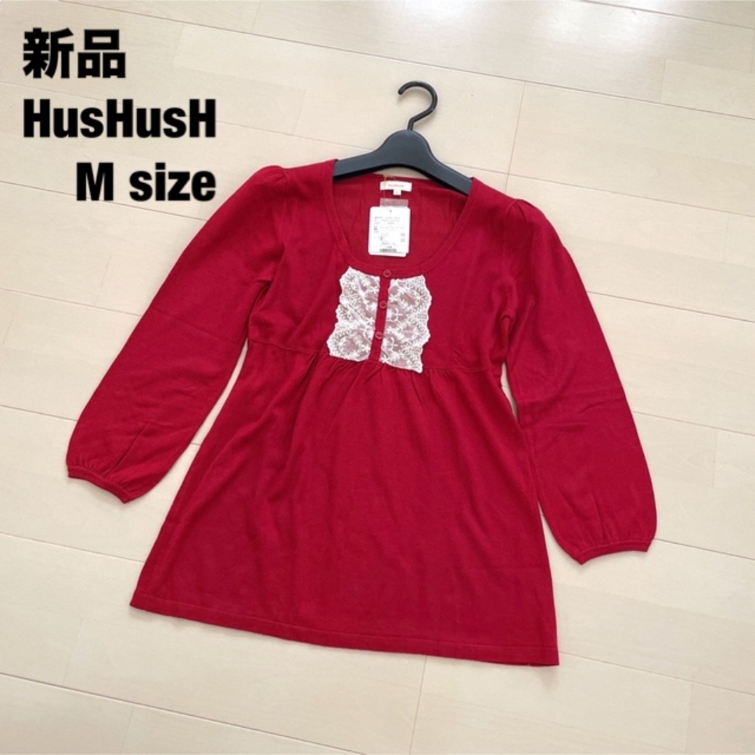 HusHush(ハッシュアッシュ)の新品　HusHusH レースフリル　プルオーバー　春物 レディースのトップス(カットソー(長袖/七分))の商品写真