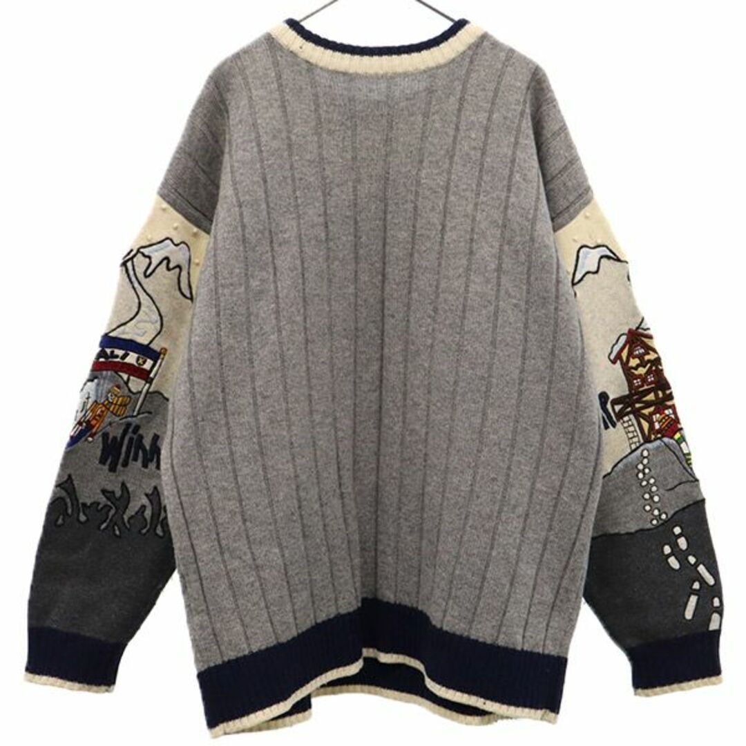 90s vintage 総柄ニット セーター メンズ XL 個性派 Y3