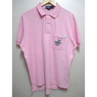 ラルフローレン(Ralph Lauren)のPolo by Ralph Lauren/ラルフローレン ダメージ加工 半袖 鹿の子 ポロシャツ ピンク 
【サイズ：L】【中古】(ポロシャツ)