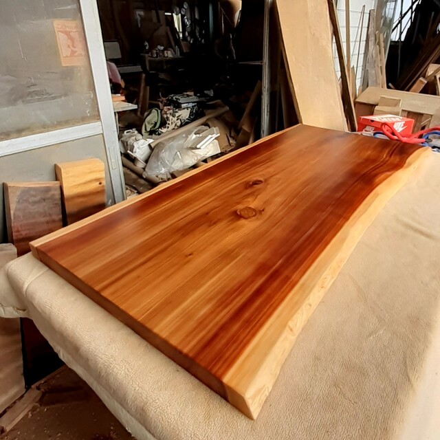 高級　杉　銘木　一枚板　ダイニング　テーブル