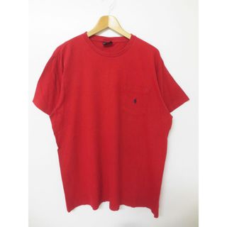 ラルフローレン(Ralph Lauren)のポロ ラルフローレン Polo by Ralph Lauren ポケット付き Tシャツ 半袖 ワンポイント サイズ：M レッド系【ポケT】 【中古】(Tシャツ/カットソー(半袖/袖なし))