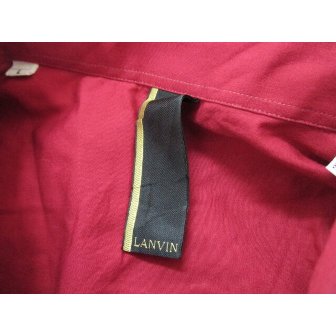 LANVIN(ランバン)のランバン/LANVIN ボタンダウン シャツ 長袖 無地 サイズ：L レッド 【中古】 メンズのトップス(シャツ)の商品写真