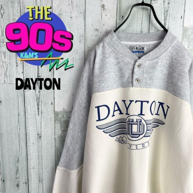 80's GEAR DAYTON University ヘンリーネックトレーナー