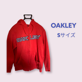 オークリー(Oakley)のOAKLEY オークリー フルジップパーカー レッド Sサイズ(パーカー)