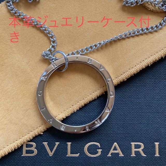 BVLGARI正規品 人気ボリュームフルロゴチャームネックレス極美品 付属