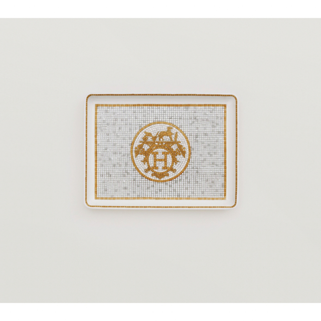 新品未使用 エルメス オール 長方型プレート モザイク24 食器 ゴールド-
