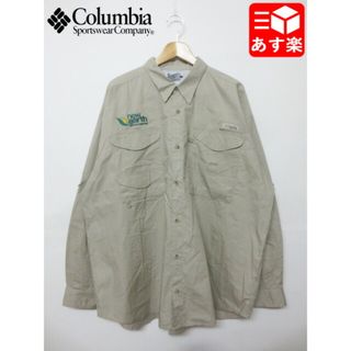 コロンビア(Columbia)のコロンビア/Columbia PFG コットン シャツ 長袖 刺繍入り サイズ：XL ベージュ系【Performance Fishing Gear】古着 【中古】【BIG SIZE/ビッグサイズ】(シャツ)