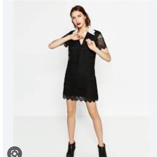 ザラ(ZARA)の新品＊ZARAwoman　総レースワンピース(ミニワンピース)