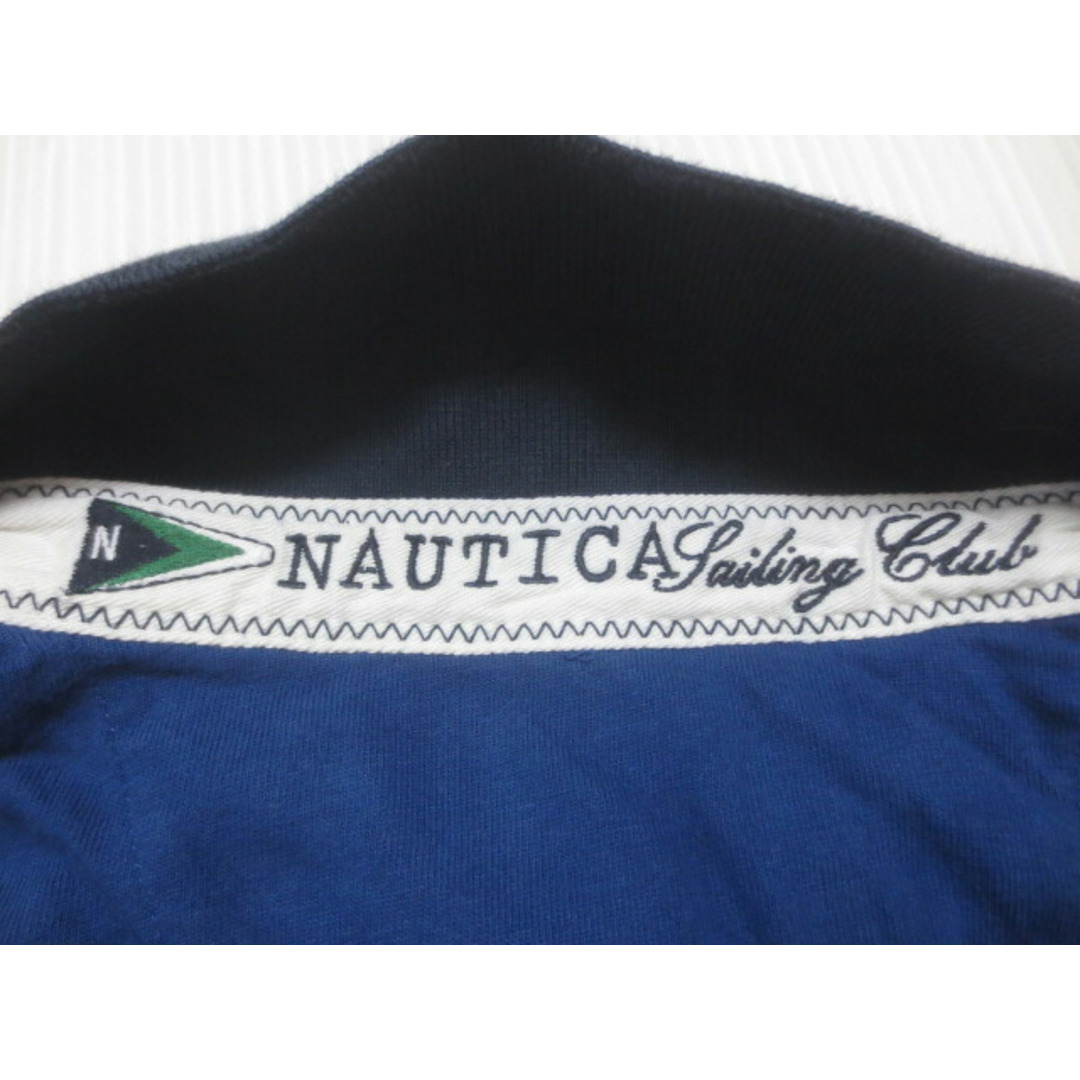 NAUTICA(ノーティカ)のノーティカ/NAUTICA ポロシャツ 半袖 ライン入り 刺繍・ワッペン付き サイズ:XL ブルー系×ホワイト古着 【中古】【BIG SIZE/ビッグサイズ】 メンズのトップス(ポロシャツ)の商品写真