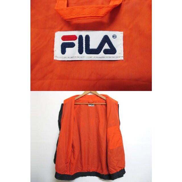 FILA(フィラ)のフィラ/FILA ロゴ 刺繍 ジップアップ ジャケット 長袖 無地 サイズ：Men's XL位 ブラック 【中古】 メンズのジャケット/アウター(その他)の商品写真