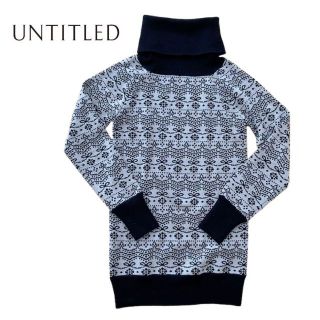 アンタイトル(UNTITLED)の【新品タグ付き】UNTITLED アンタイトル　ニット　黒　グレー　リボン　花(ニット/セーター)