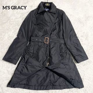 エムズグレイシー(M'S GRACY)のエムズグレイシー ダウンコート 38サイズ　アウター　ロング丈　ベルト　Aライン(ダウンコート)