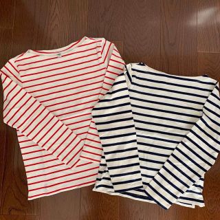 ユニクロ(UNIQLO)のユニクロボーダートップス2枚セット(Tシャツ(長袖/七分))