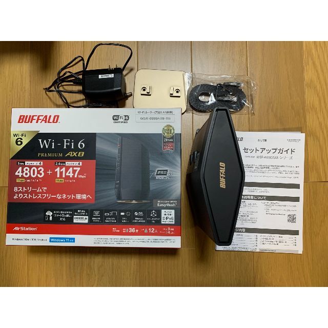 BUFFALO Wi-Fiルーター WSR-6000AX8-MB 無線ルーター有MU-MIMO