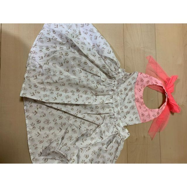 ベビーからキッズまで♡とってもかわいいドレスエプロン♪ワンピース 花柄 S キッズ/ベビー/マタニティのキッズ服女の子用(90cm~)(ワンピース)の商品写真