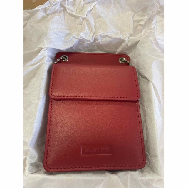 Supreme Leather ID Holder Red