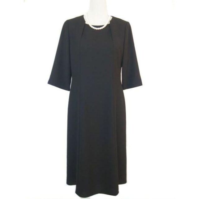 新品・洗える】ソワール☆喪服13号ブラックフォーマル☆前ファスナー