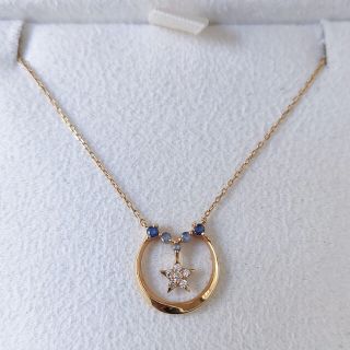 スタージュエリー(STAR JEWELRY)のスタージュエリー ダイヤモンド×サファイア ネックレス K18YG 0.02ct(ネックレス)