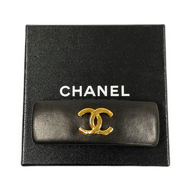 CHANEL シャネル ココマーク レザー バレッタ
 黒 ゴールド 正規品 / 29935