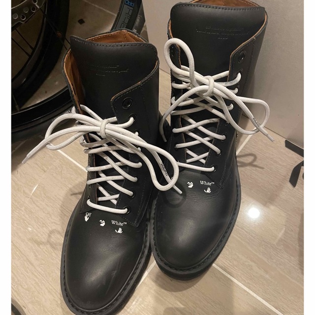 《 OFF-WHITE オフホワイト 》レザー レースアップ ブーツ