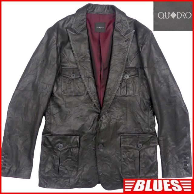 テーラードジャケット レザー クアドロ XXL 本革 メンズ TY2219 【当店
