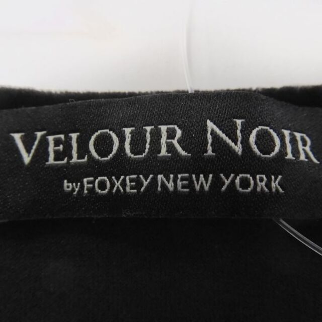 美品 VELOUR NOIR by FOXEY NEW YORK フォクシー 26978 Vスイートジャケット 1点 ブラック 40 トリアセテート他 レディース AY3284A61