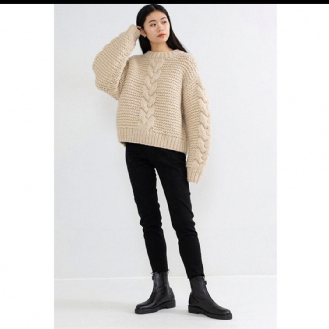 HYKE★ハイクケーブルウールニットCABLE-KNIT SWEATER