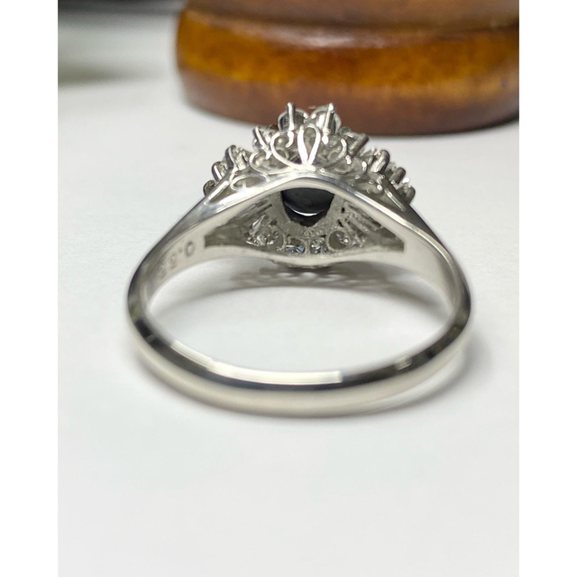 ブラックオパール 0.55ct / ダイヤ0.51ct Pt900 リング レディースのアクセサリー(リング(指輪))の商品写真