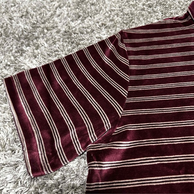 POLAR SKATE CO.(ポーラースケートカンパニー)のPOLAR SKATE CO. VELOUR POLO SHIRT WINE L メンズのトップス(ポロシャツ)の商品写真